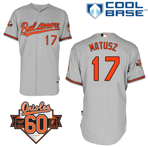 Brian Matusz #17 Youth Baseball Jersey-Baltimore Orioles Authentic Road Gray Cool Base MLB Jersey